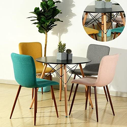 KaiMeng Kitchen Dining Table White Modern Round Coffee Table Leisure Style Wooden Tea Table Office Conference Pedestal Desk